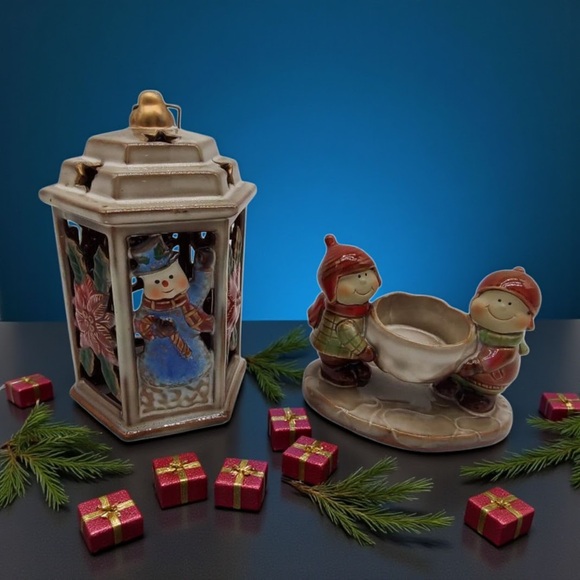 Yankee Candle Holder Ronnie Walter Christmas Kids and Kirkland Snowman Lantern - Picture 8 of 15